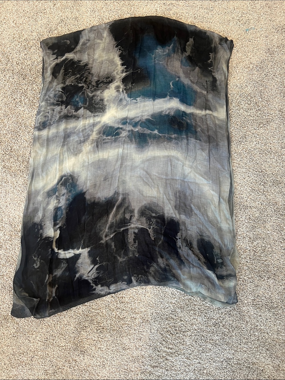 Vela Scarf Navy Marble - standard size